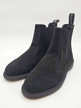 Doc Dr. Martens Flora Black Suede Chelsea Boots Leather AW501 Women's Size 10